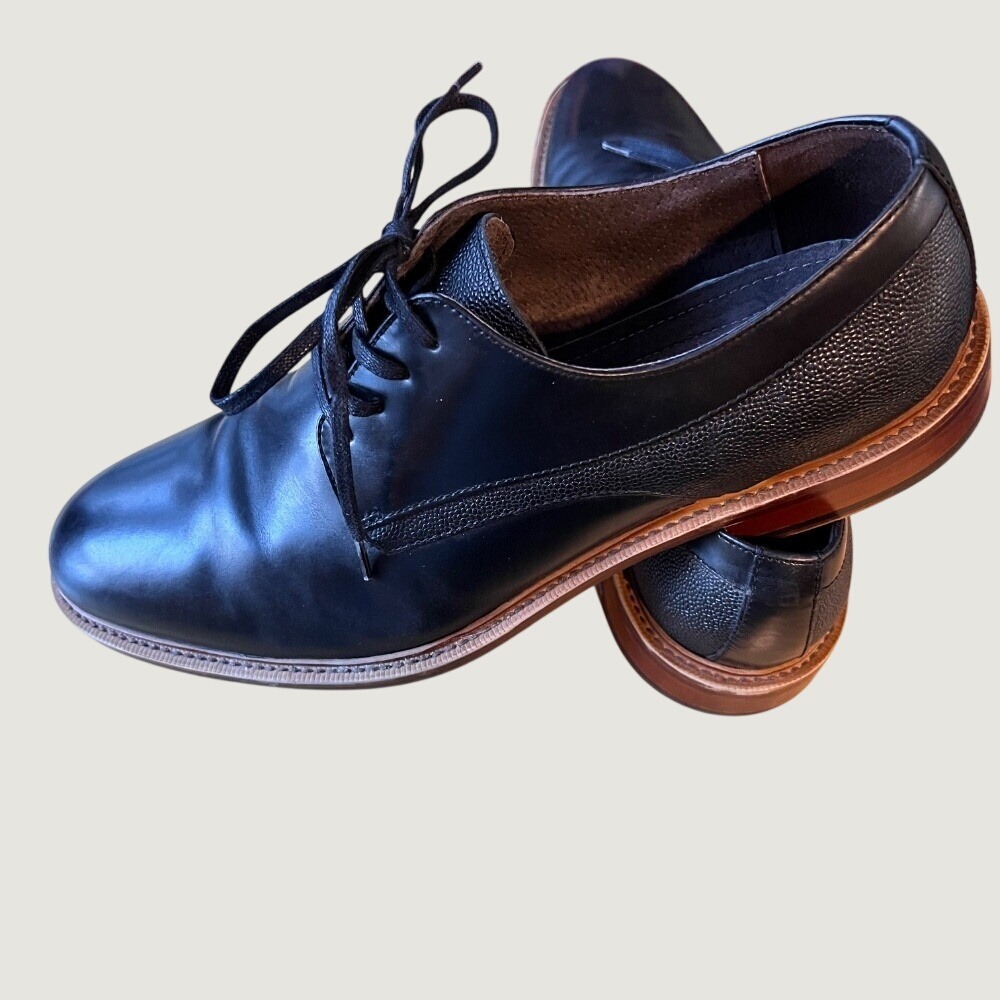 Aston Grey Adaydo Derby Dress Shoes Mens 10 Black Leather Classic Groomsman